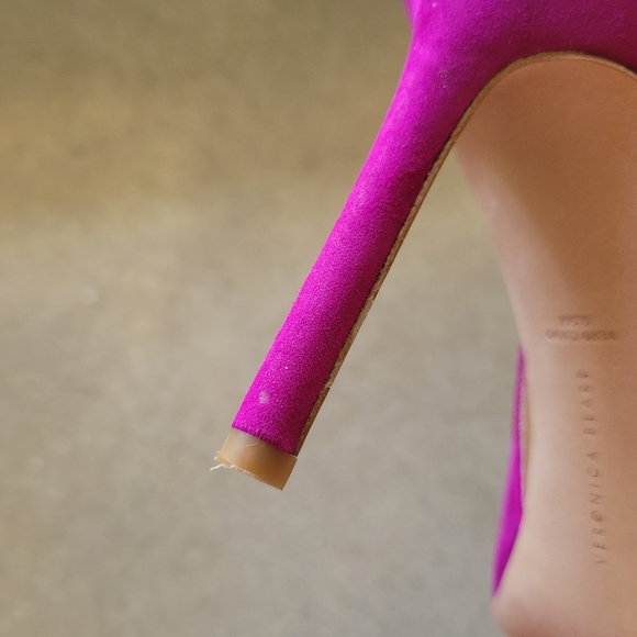 🌟 AUTHENTIC 🌟 Veronica Beard Lisa Slingback Heels Rasberry 👠 Size 9.5 - Picture 7 of 11